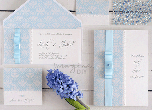 How To Make ..... Pretty Amelia Blue Wedding Stationery