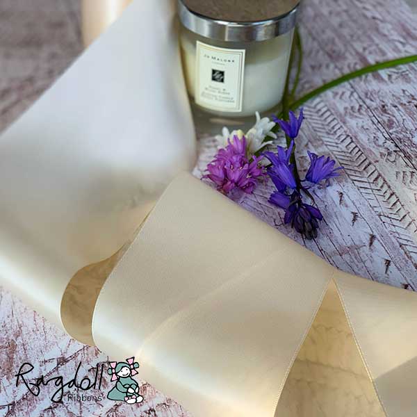 Cream Satin Ribbon ImagineDIY 100mm 1 Meter