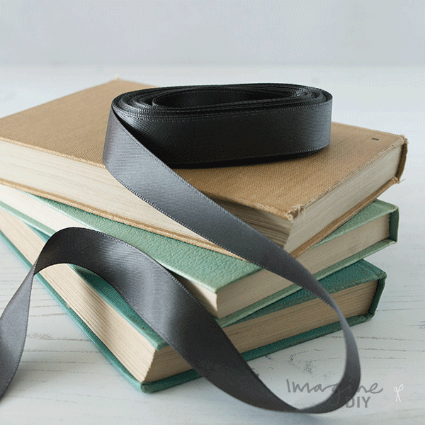 Charcoal Grey Satin Ribbon  ImagineDIY 16mm 1 Meter 
