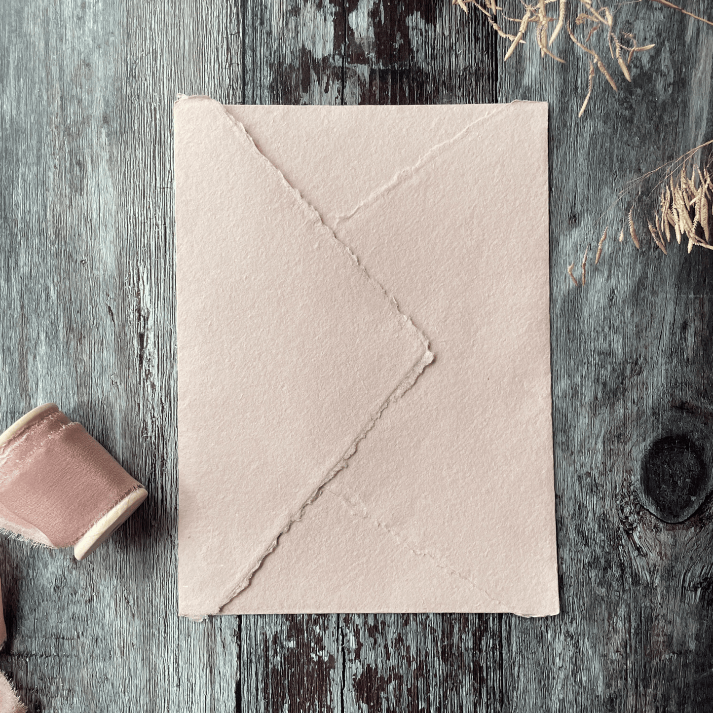 Blush Handmade Paper. Card and Envelopes (Vegan)  ImagineDIY Envelope 5 x 7 