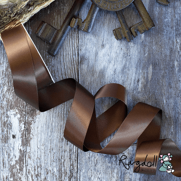 Black Coffee Satin Ribbon ImagineDIY 25mm 1 Meter