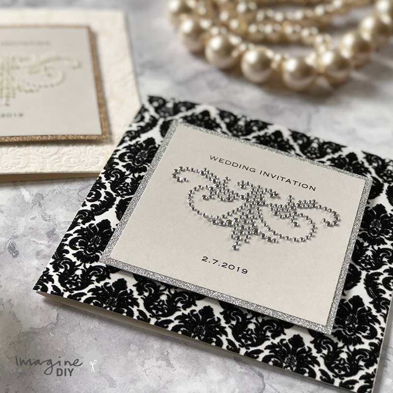 Renaissance Flocked Paper in Black ImagineDIY
