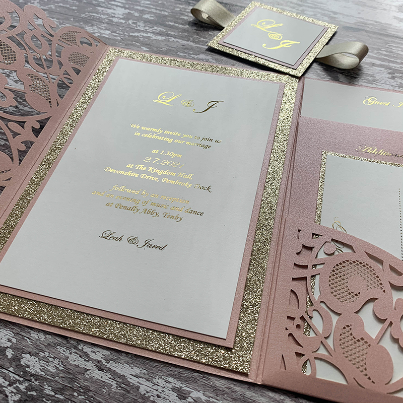 A4 Card Pearlised Blush Pink ImagineDIY