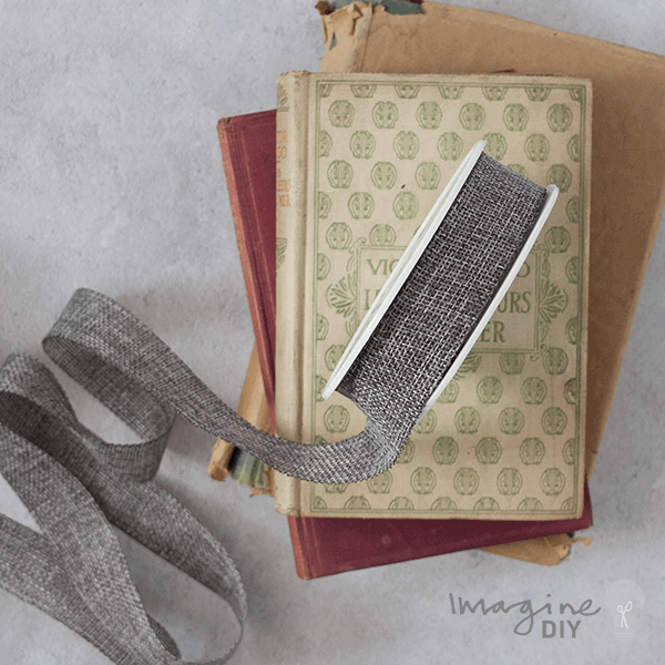 Pristine Grey Burlap Ribbon - 15 Metre Roll ImagineDIY 25mm