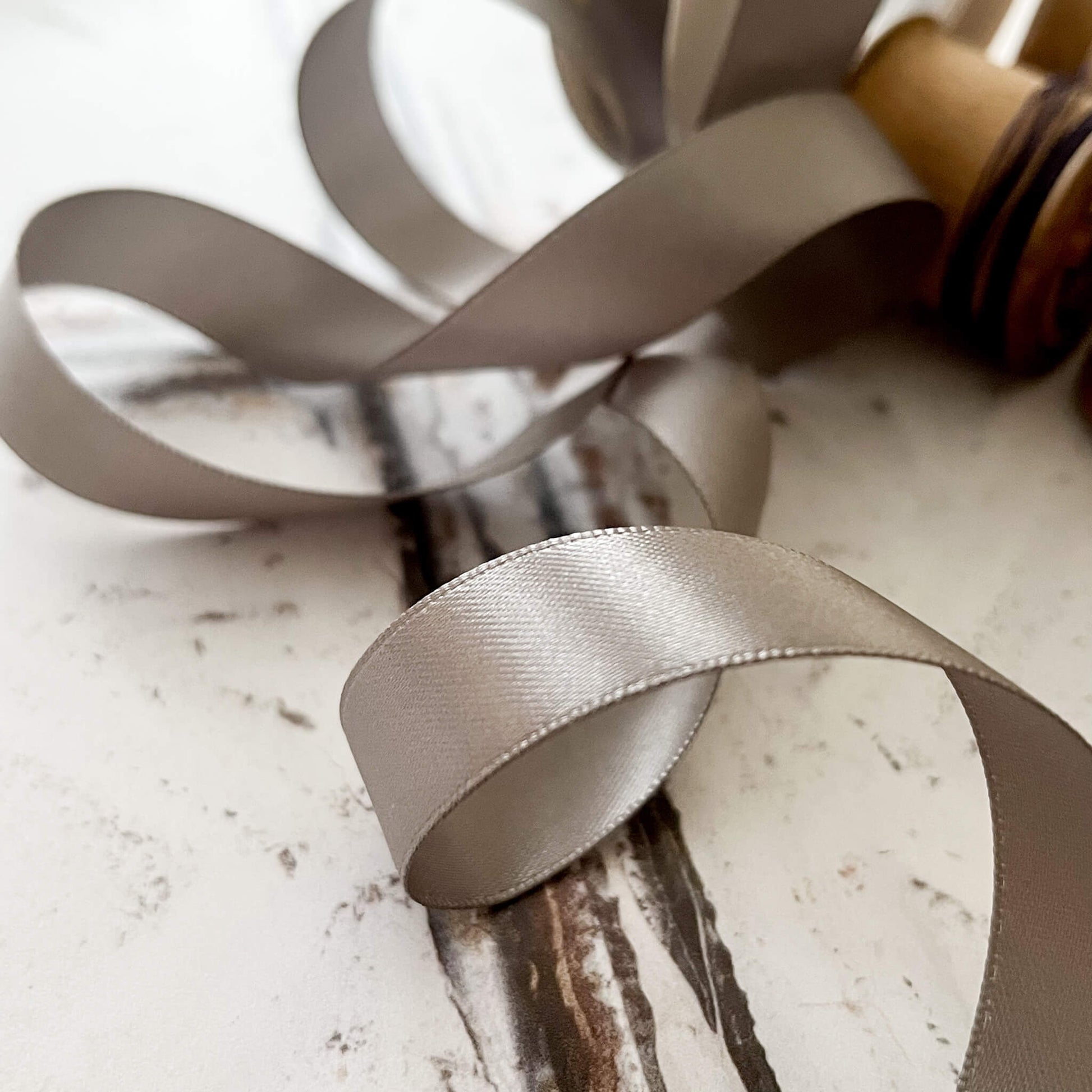 Metal Grey Satin Ribbon  ImagineDIY 16mm 1 Meter 