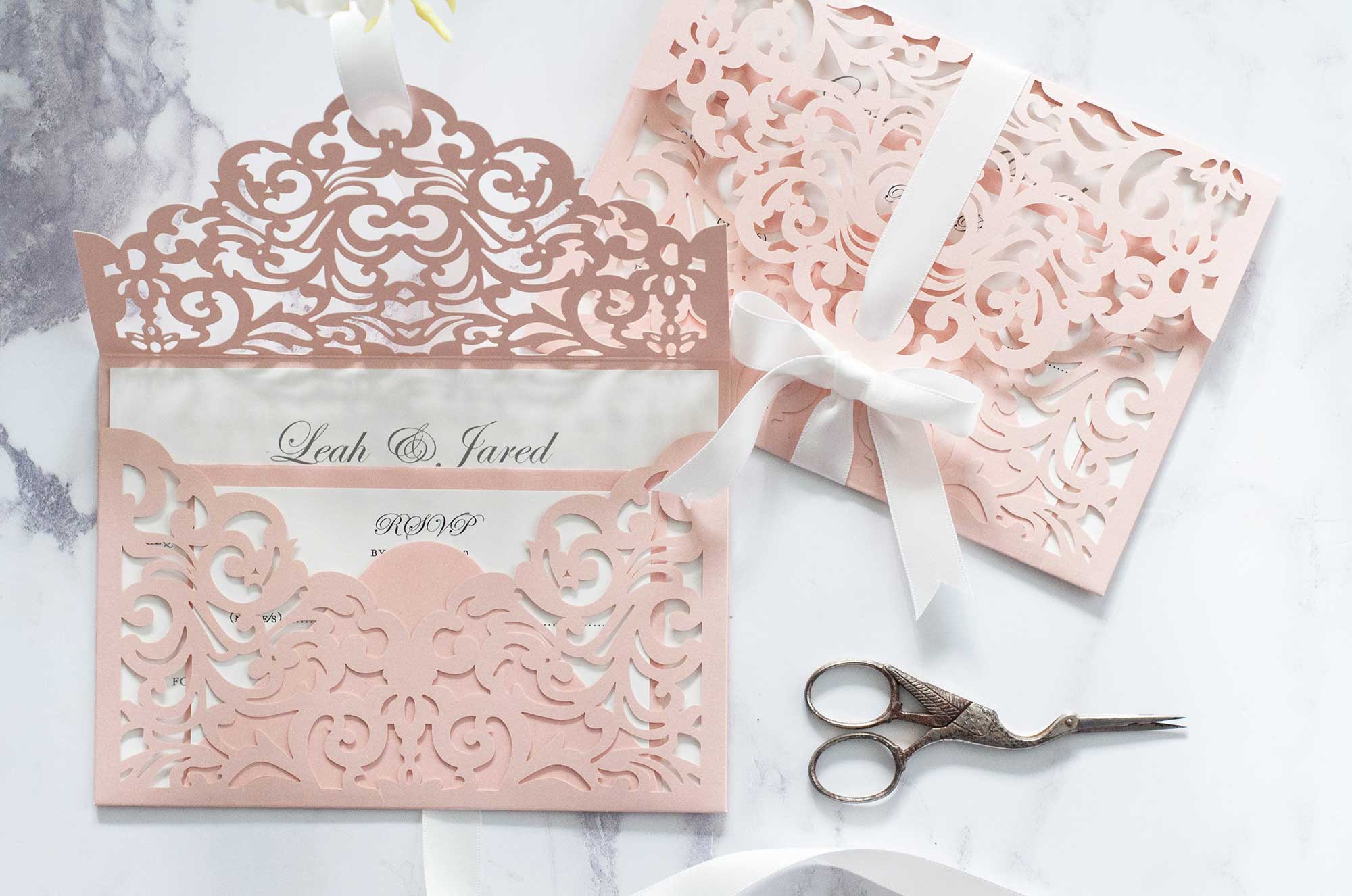 laser cut wedding invitations blank DIY wedding invitation
