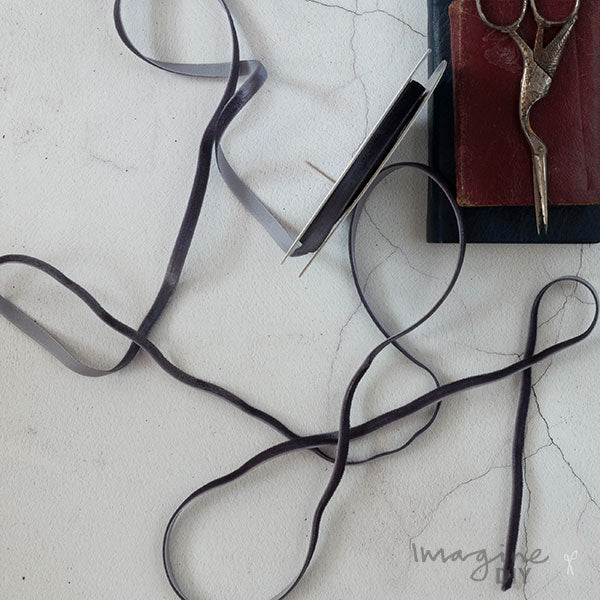 Antracite Velvet Ribbon ImagineDIY 6mm 1 Meter