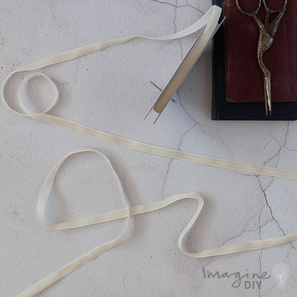 Cream Velvet Ribbon ImagineDIY 6mm 1 Meter