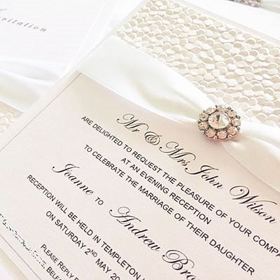 Wedding invitation using squid embossed paper in white   Imagine DIY