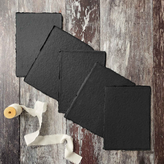 Black Handmade Card and Envelopes  (Vegan)  ImagineDIY Card 5 x 7 