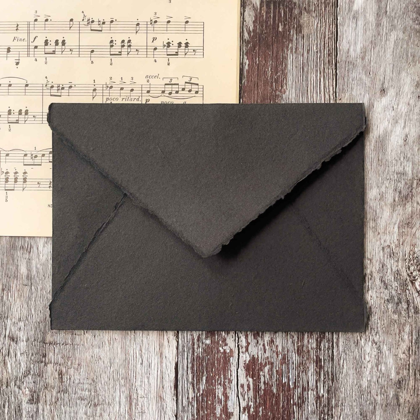 Black Handmade Card and Envelopes  (Vegan)  ImagineDIY Envelope 5 x 7 