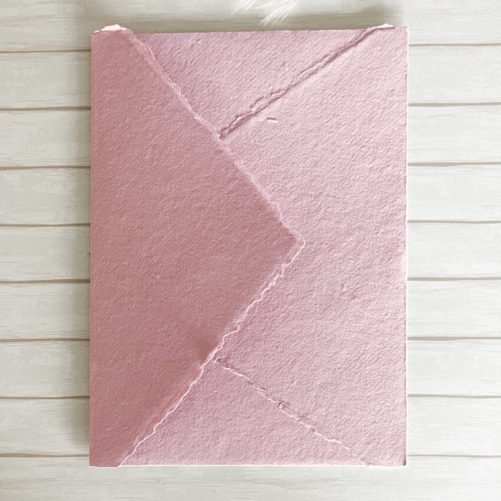 Vintage Pink Handmade Paper, Card and Envelopes (Vegan)  ImagineDIY Envelopes 5 x 7 