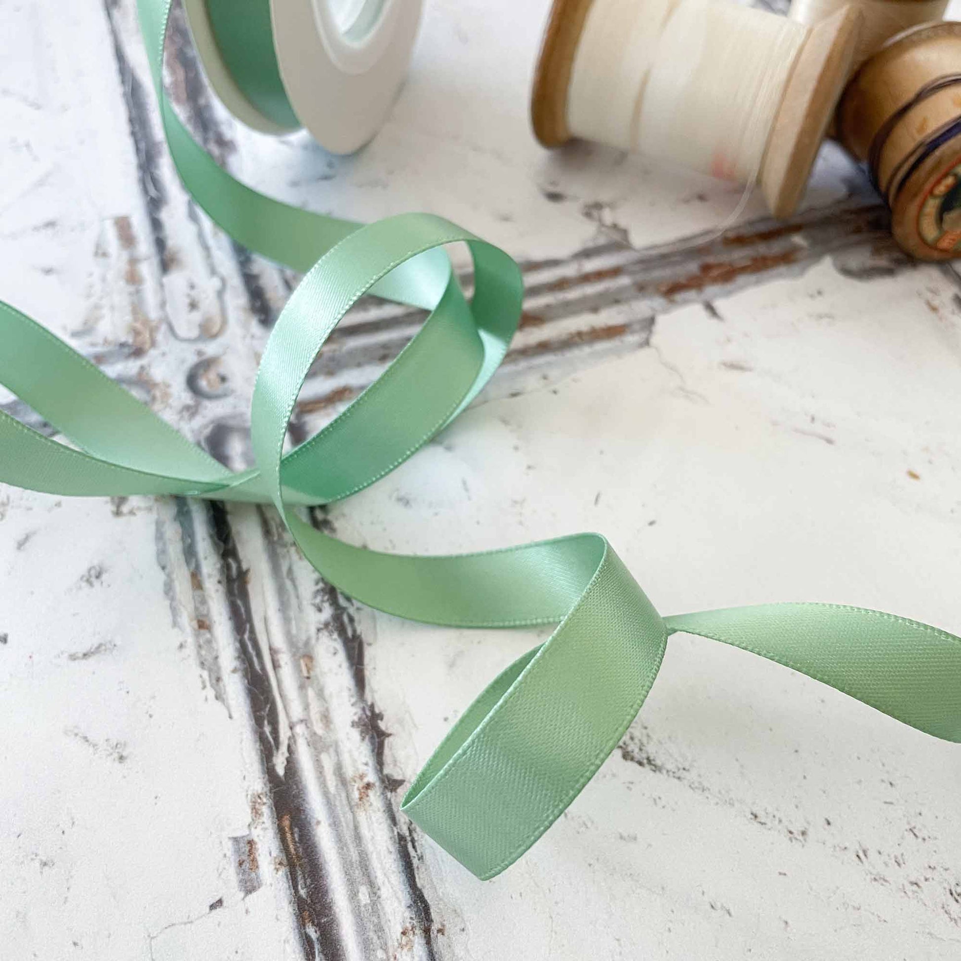 Sage Green Satin Ribbon  ImagineDIY 13mm 1 Meter 