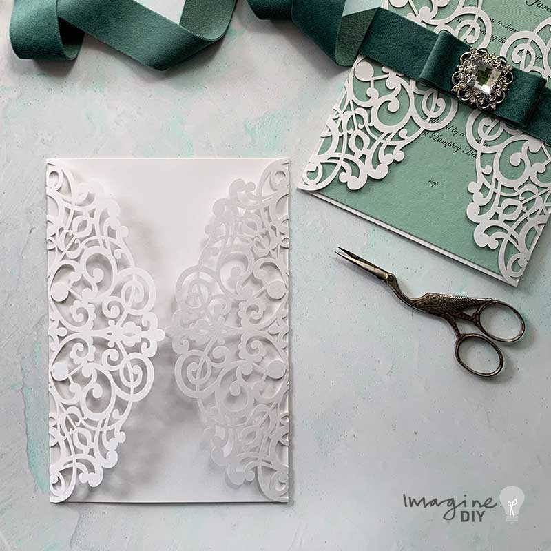 Lavish Laser Cut Invitation - White ImagineDIY