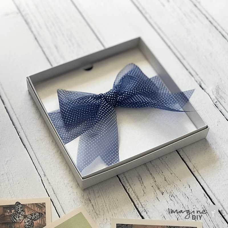 Square Card Box in Pearlised White ImagineDIY