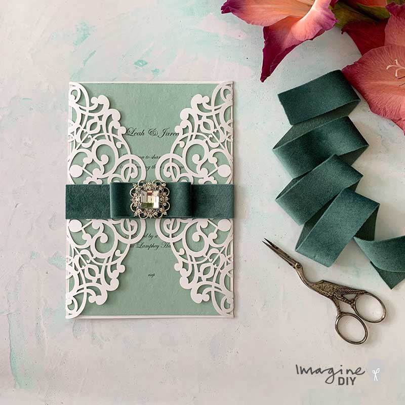 Deluxe Sage Green Velvet Ribbon ImagineDIY