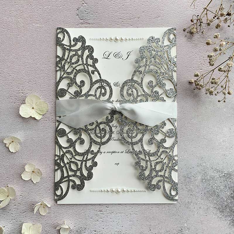 Lavish Glitter Laser Cut in Silver ImagineDIY
