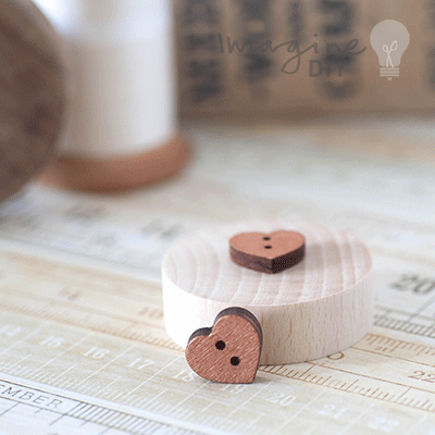 Dark Wood Heart Buttons - Pack of 10  ImagineDIY   