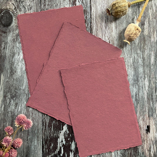 Dusky Rose Handmade Paper, Card and Envelopes (Vegan)  ImagineDIY Paper 5 x 7 