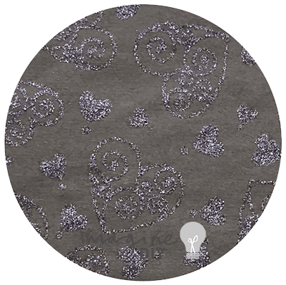 Glitter Heart in Grey (recycled cotton paper) ImagineDIY