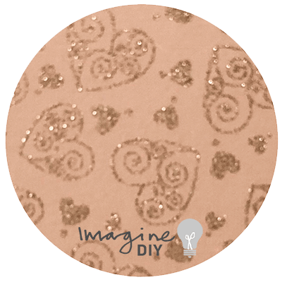Glitter Heart in Peach (recycled cotton paper) ImagineDIY