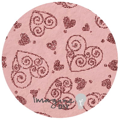 Glitter Heart in Pink (recycled cotton paper) ImagineDIY