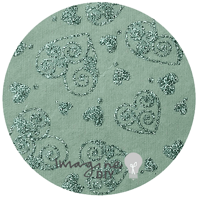 Glitter Heart in Sage Green (recycled cotton paper) ImagineDIY