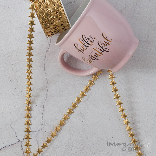 Padded Stars Gold ImagineDIY 1 Meter