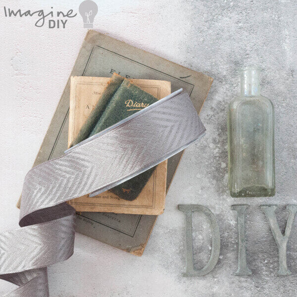 Pewter Woven Hidden Arrow Ribbon ImagineDIY 38mm 1 Meter