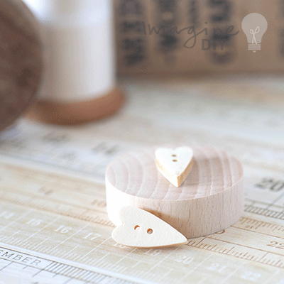 Light Folk Heart Wooden Buttons - Pack of 10  ImagineDIY   