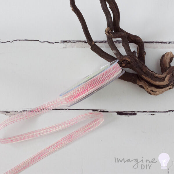 Natural Metallic Pulled Thread Ribbon Fuchsia/Silver ImagineDIY 1 Meter