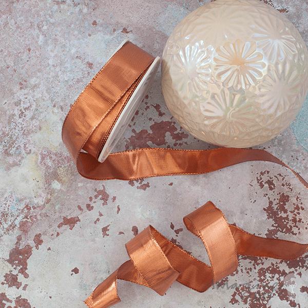Metallic Copper Wire Edged Ribbon ImagineDIY 1 Meter