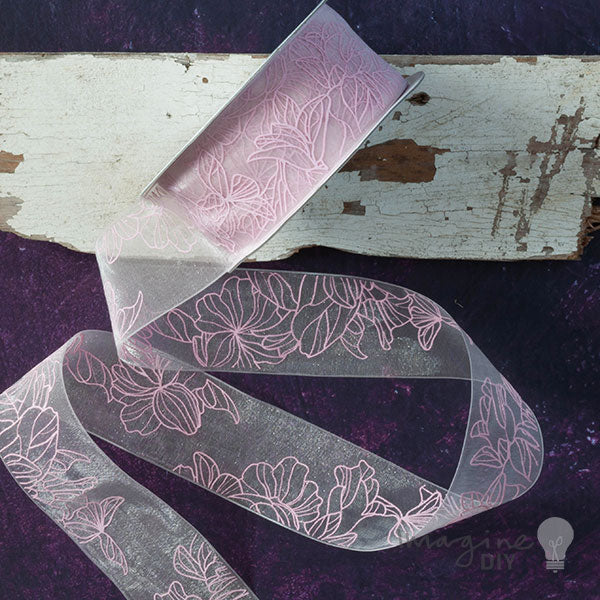 Elegante Floral Organza Rose ImagineDIY 38mm 1 Meter