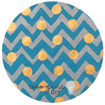 Razzle Dazzle in Turquoise, Blue and Gold (recycled cotton paper)  ImagineDIY   