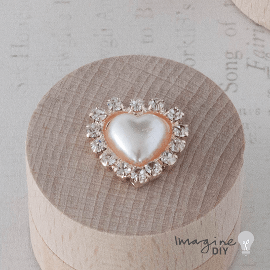 Pearl & Crystal Heart - Rose Gold  ImagineDIY Large  