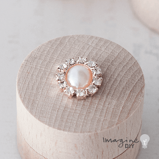 Small Pearl and Crystal Oval - Rose Gold  ImagineDIY   