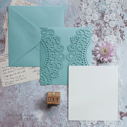 Pearlised Turquoise Envelope - 16.5cm x 15cm  ImagineDIY   