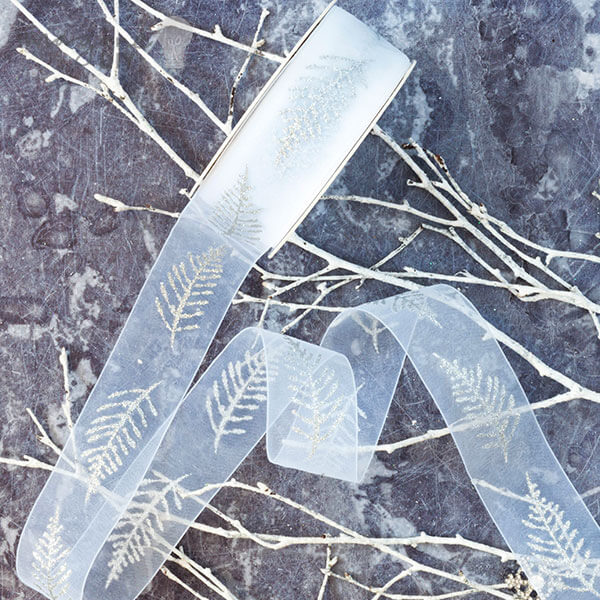 Frozen Winter Sparkle White ImagineDIY 38mm 1 Meter