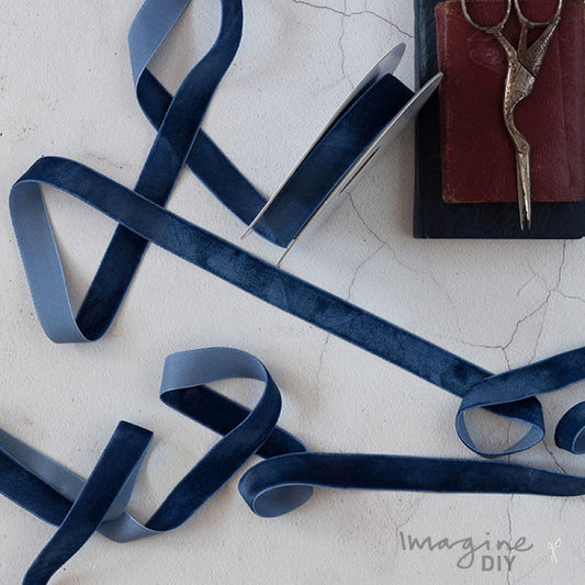 Royal Blue Velvet Ribbon  ImagineDIY 15mm 1 Meter 