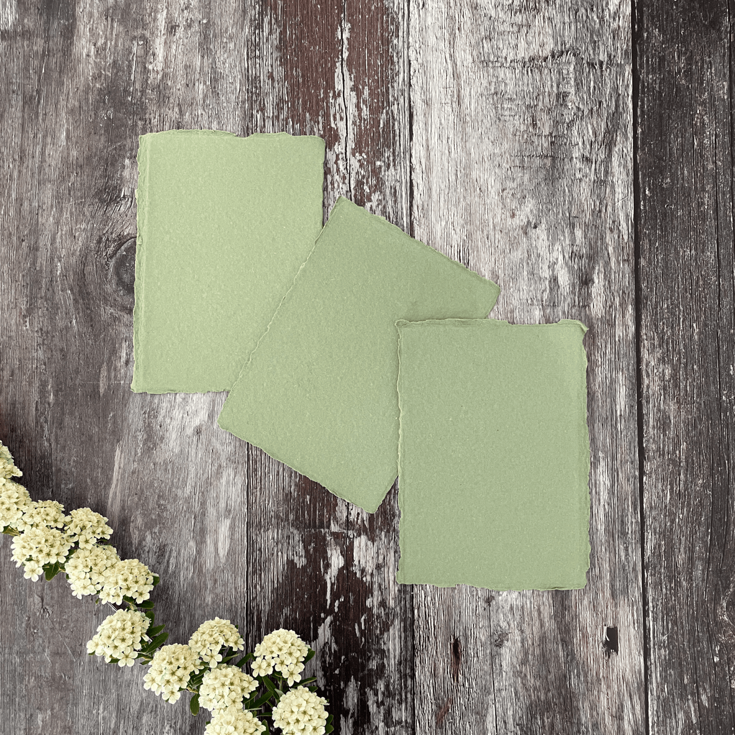 Sage Green Handmade Paper, Card and Envelopes  (Vegan)  ImagineDIY Paper A6 