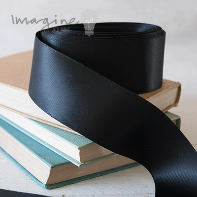 Black Satin Ribbon  ImagineDIY 38mm 1 Meter 