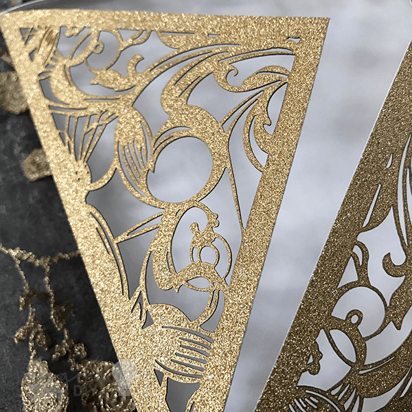 Extravaganza Glitter Wedding Invitation - Gold ImagineDIY