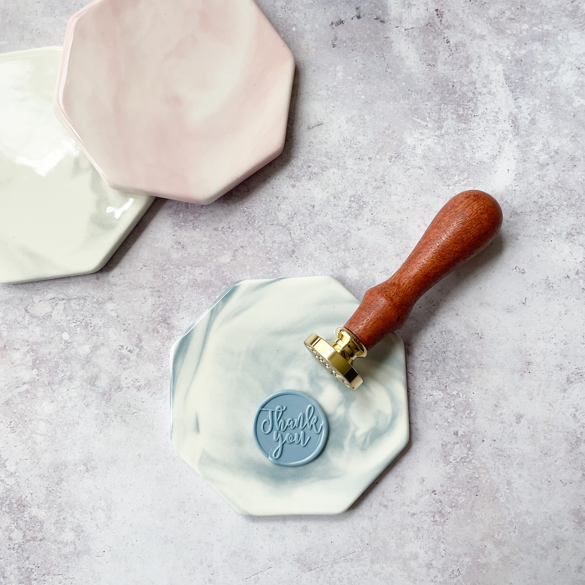 Ceramic Wax Stamp Mat - Blue Marble  ImagineDIY   