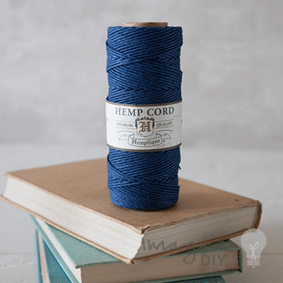 Hemp Cord - Blue - 62.5 Metre Roll ImagineDIY