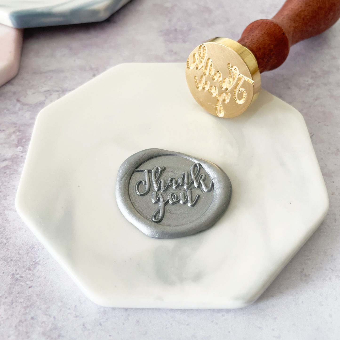 Ceramic Wax Stamp Mat - Grey Marble  ImagineDIY   
