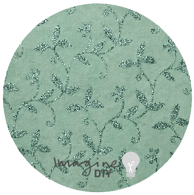 Clematis Glitter in Sage (recycled cotton paper) ImagineDIY