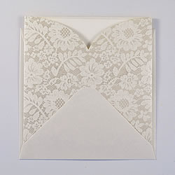 Chantilly Lace Wallet Invitation - with insert and envelope  ImagineDIY   