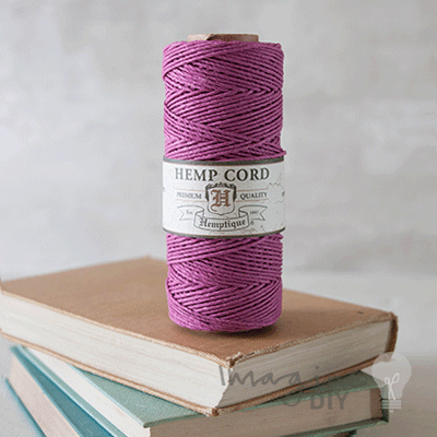 Hemp Cord - Dark Pink - 62.5 Metre Roll ImagineDIY