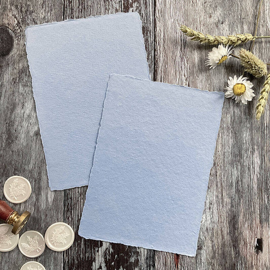 Denim Blue Handmade Paper, Card and Envelopes. (Vegan)  ImagineDIY Paper 5 x 7 