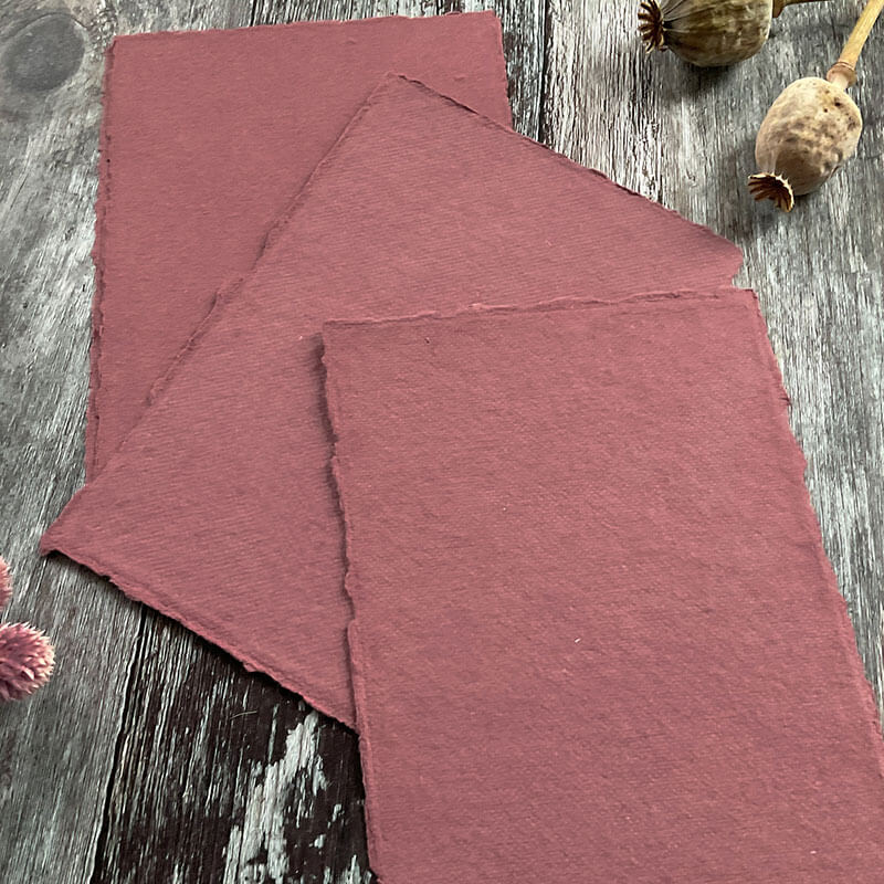 Dusky Rose Handmade Paper, Card and Envelopes (Vegan)  ImagineDIY Paper A5 